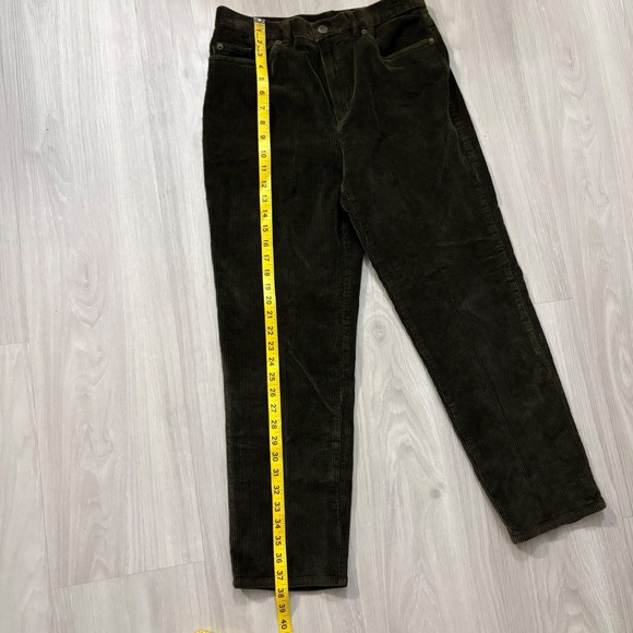 Lauren Ralph Lauren Pant Women Corduroy Olive Green Straight Leg Petite Size 12P - Picture 4 of 15
